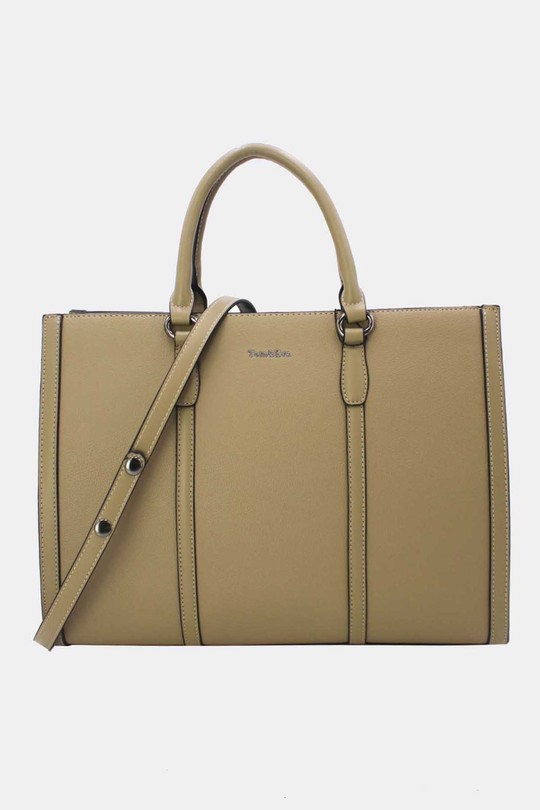 Cabas Maroquinerie Beige Tom & Eva 25B-6348 Efashion Paris