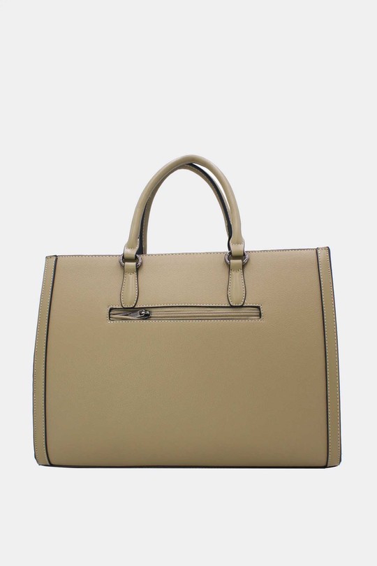 Cabas Maroquinerie Beige Tom & Eva 25B-6348 Efashion Paris