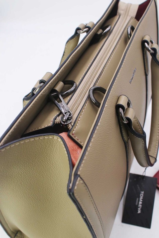 Cabas Maroquinerie Beige Tom & Eva 25B-6348 Efashion Paris