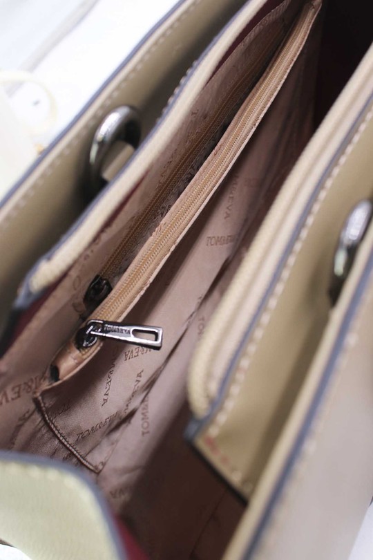 Cabas Maroquinerie Beige Tom & Eva 25B-6348 Efashion Paris