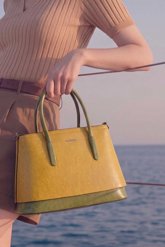 Handbags Bags Yellow Tom & Eva 25B-6428 Efashion Paris