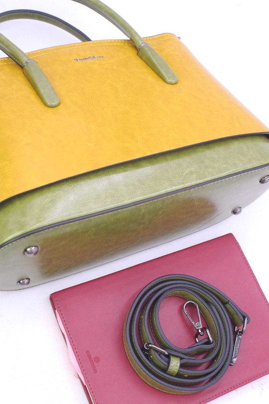 Handbags Bags Yellow Tom & Eva 25B-6428 Efashion Paris