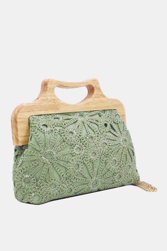 Pochettes Maroquinerie Vert Tom & Eva 25B-6279 Efashion Paris