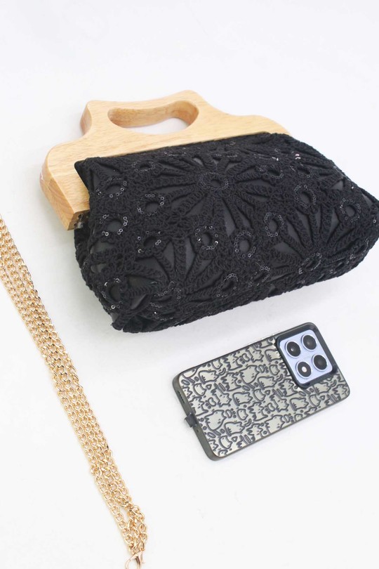 Pochettes Maroquinerie Vert Tom & Eva 25B-6279 Efashion Paris