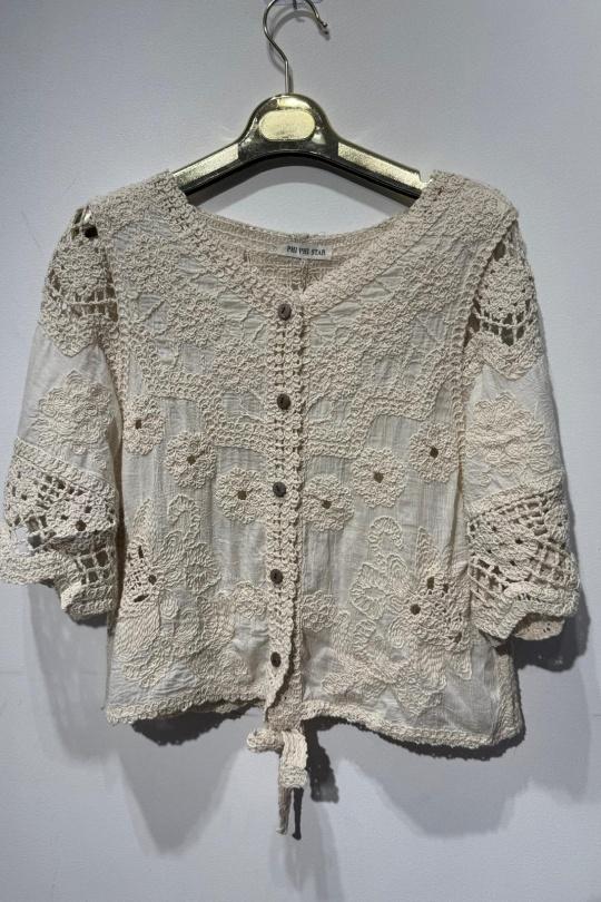Camicette Donna Beige OOKA 1799 Efashion Paris