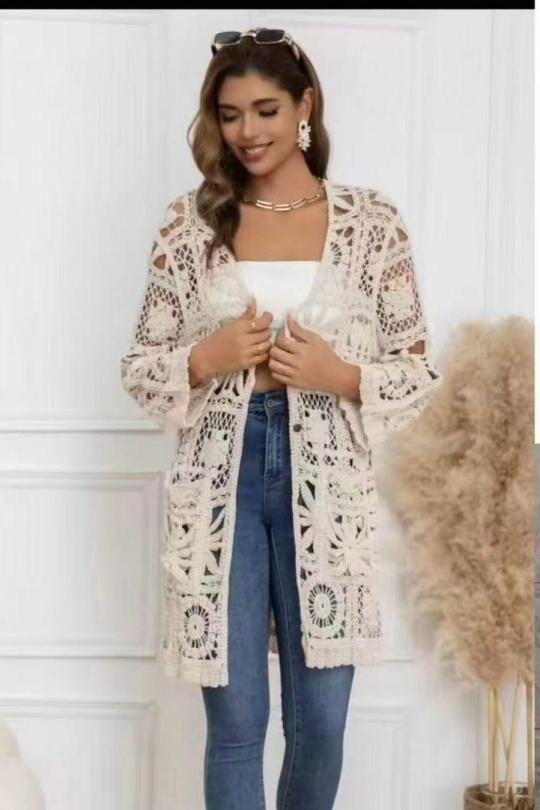 Cardigan Donna Beige OOKA 6021 Efashion Paris