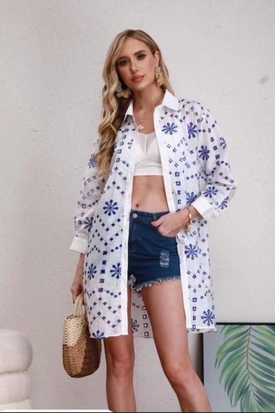 Cardigan Donna King blue OOKA 060 Efashion Paris