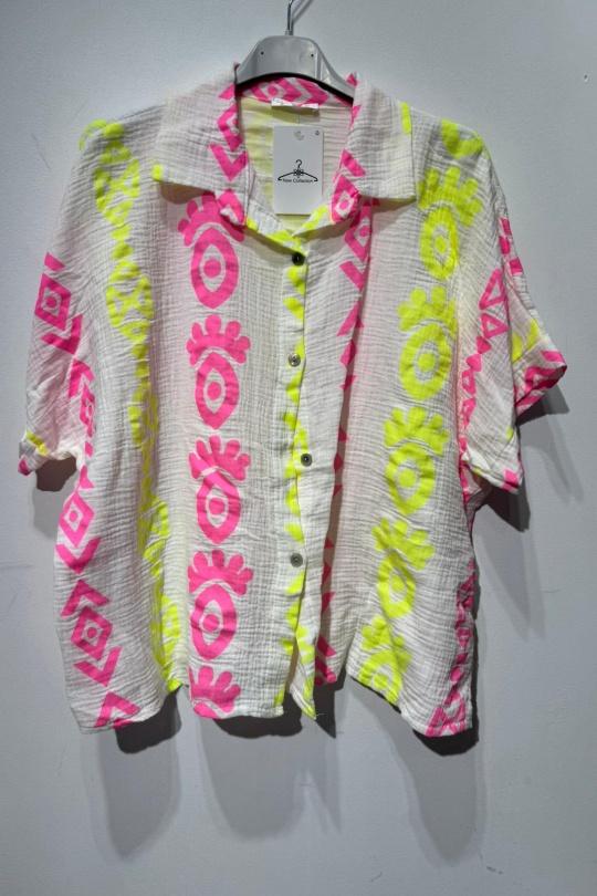 Chemises Femme jaune/rose OOKA 15882B Efashion Paris