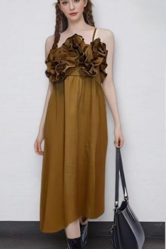 Midi dresses Women Brown OOKA 12368 Efashion Paris