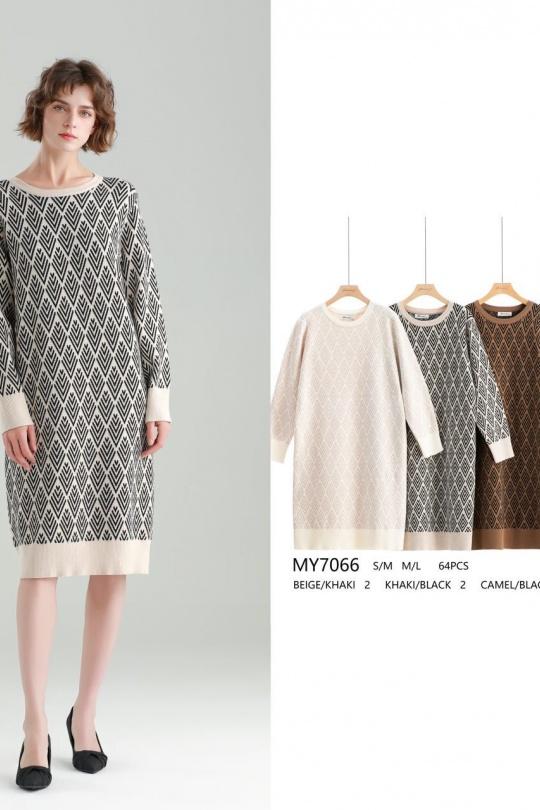 Midi dresses Women Mixed colors OOKA MY7066 Efashion Paris