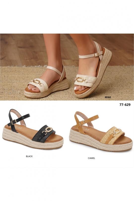 De cuña Zapatos Beige C'M Paris 77-629 Efashion Paris