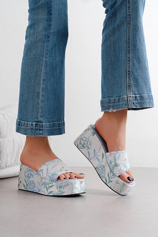 Compensées Chaussures Bleu C'M Paris 5276 Efashion Paris