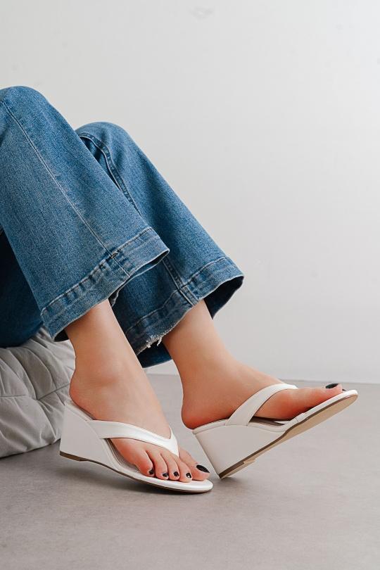 Compensées Chaussures Blanc C'M Paris 7091 Efashion Paris