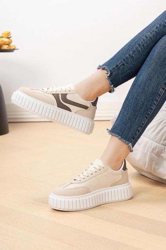 Baskets Chaussures Beige C'M Paris 1237 Efashion Paris