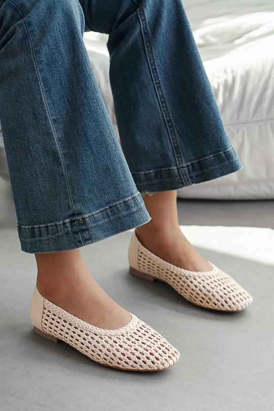 Ballerines Chaussures Blanc C'M Paris 4023 Efashion Paris