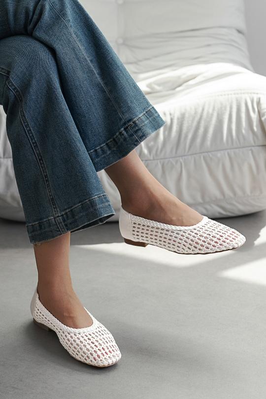 Ballerines Chaussures Blanc C'M Paris 4023 Efashion Paris