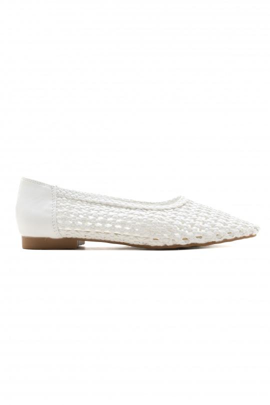 Ballerines Chaussures Blanc C'M Paris 4023 Efashion Paris