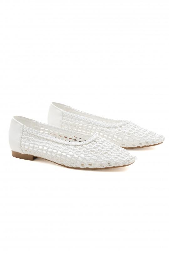 Ballerines Chaussures Blanc C'M Paris 4023 Efashion Paris