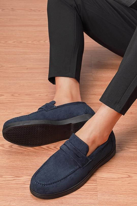 Moccasin Shoes Navy blue C'M Paris P610 Efashion Paris
