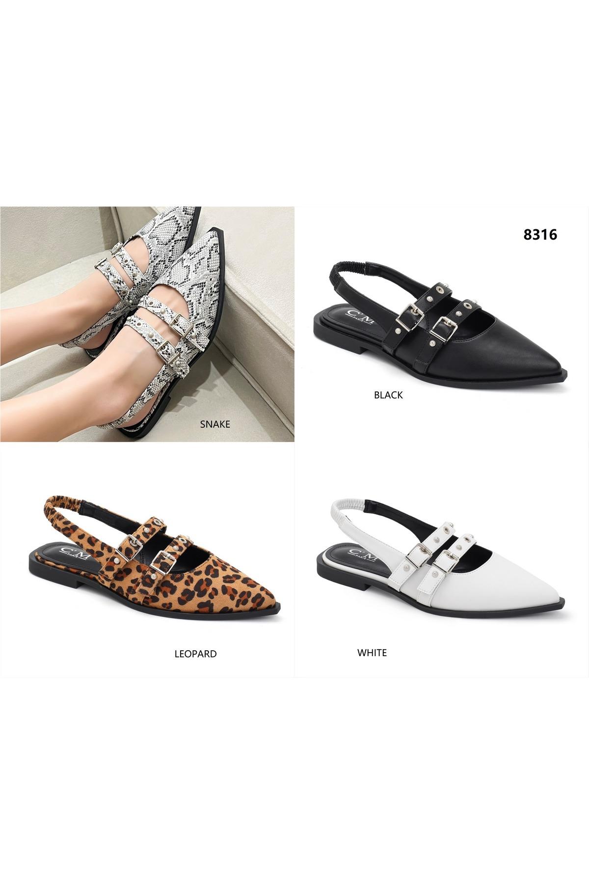 Ballerines Chaussures Serpent C'M Paris 8316 #c Efashion Paris
