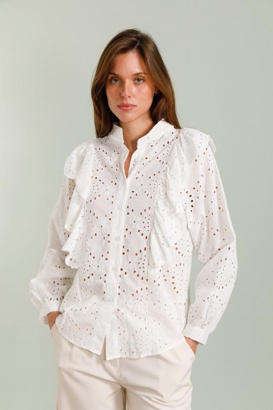 Chemises Femme Blanc SOGGO 9105 Efashion Paris