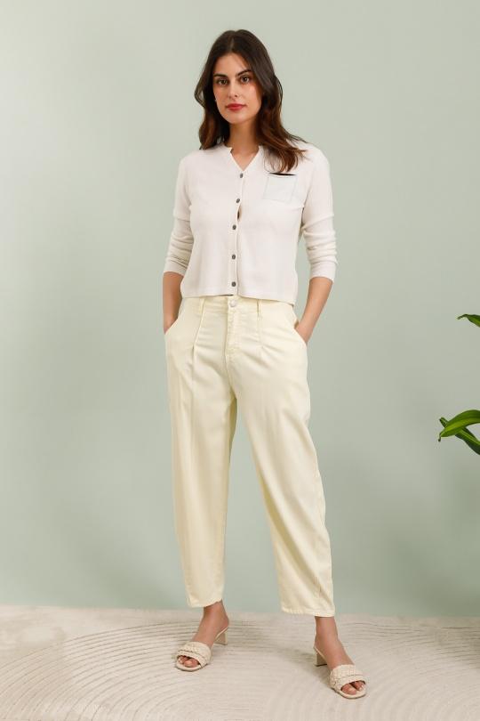 Pantalons Femme Jaune SOGGO SK003 Efashion Paris