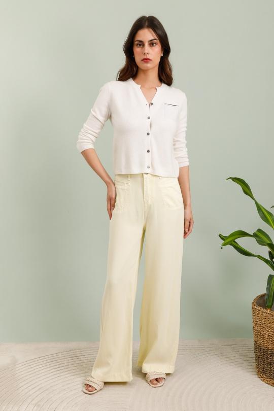 Pantalons Femme Jaune SOGGO SK002 Efashion Paris