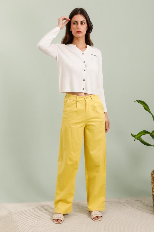 Pantalons Femme Jaune SOGGO SK808 Efashion Paris