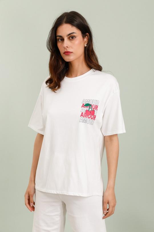 T-shirts Femme Blanc SOGGO SK403 Efashion Paris