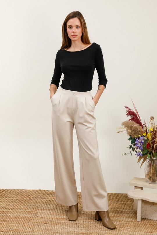 Pantalons Femme Beige SOGGO SKP003 Efashion Paris