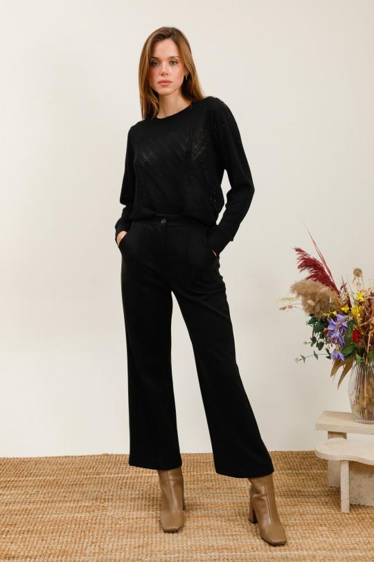 Pantalons Femme Noir SOGGO 6383 Efashion Paris