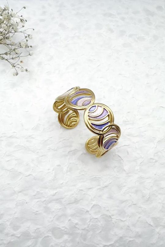 Bracelets Accessories Lilac H&T Bijoux BR2381 Efashion Paris