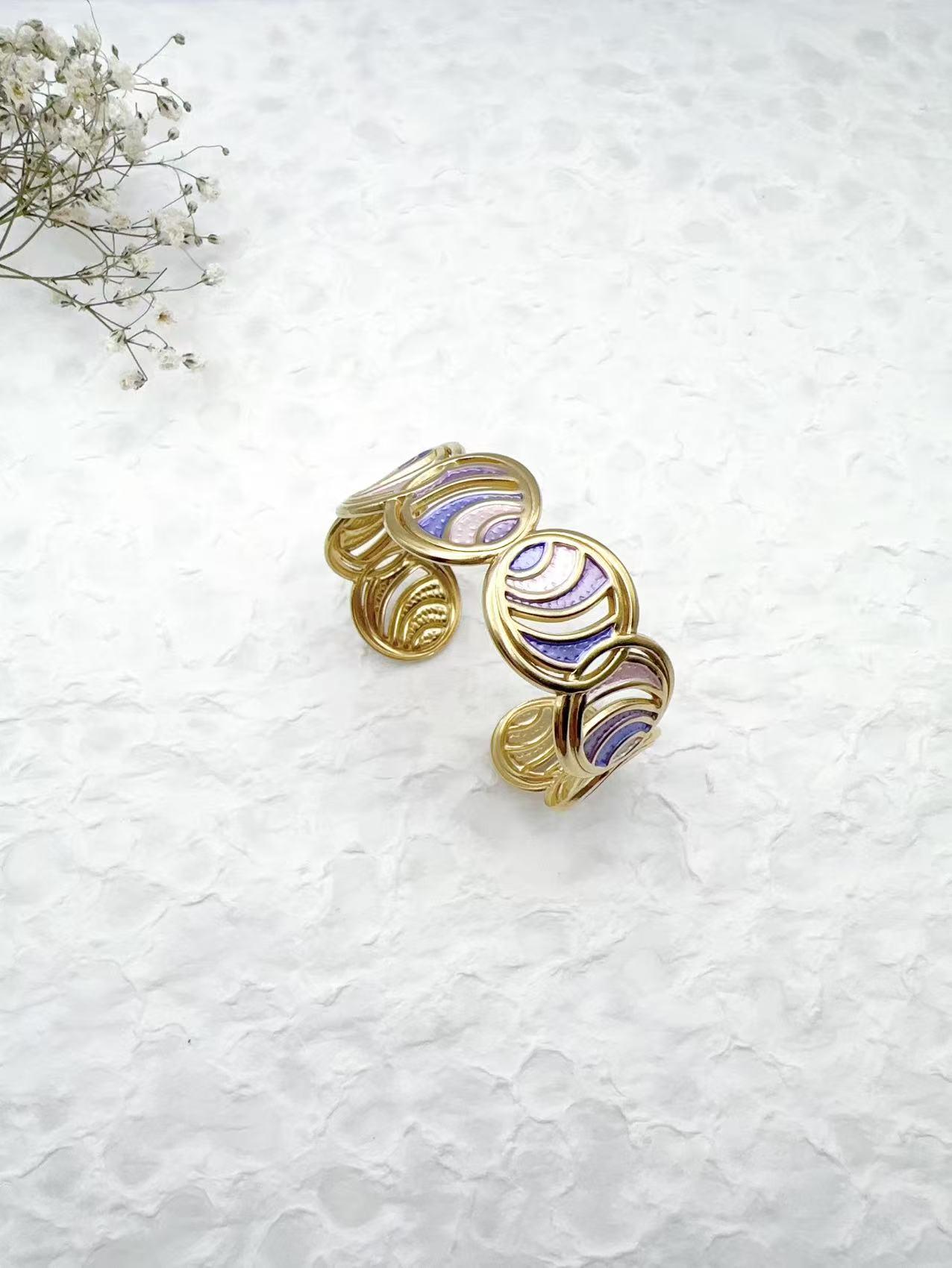Bracelets Accessories Lilac H&T Bijoux BR2381 #c Efashion Paris
