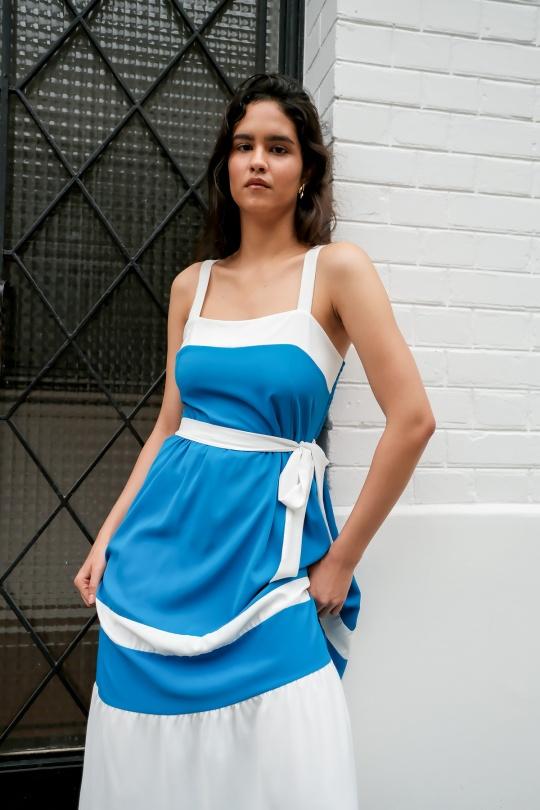 Vestidos largos Mujer Blue FEELOOK 4882 Efashion Paris