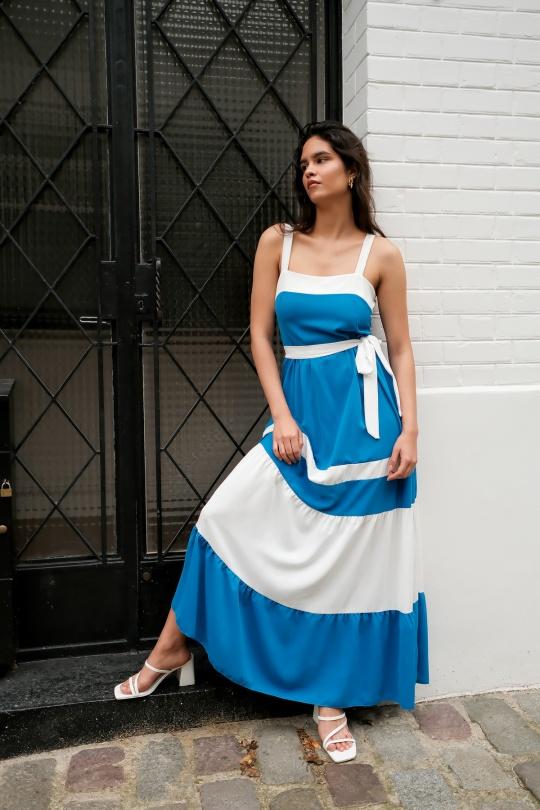 Vestidos largos Mujer Blue FEELOOK 4882 Efashion Paris