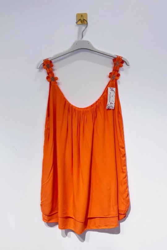 Camisetas sin mangas Mujer Apricot FEELOOK 8025 Efashion Paris