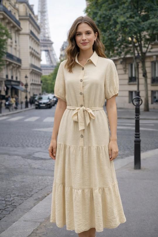 Robes longues Femme Rose FEELOOK 803 Efashion Paris