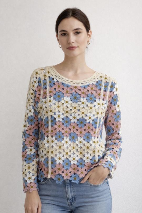 Tops Femme Bleu FEELOOK K03 Efashion Paris