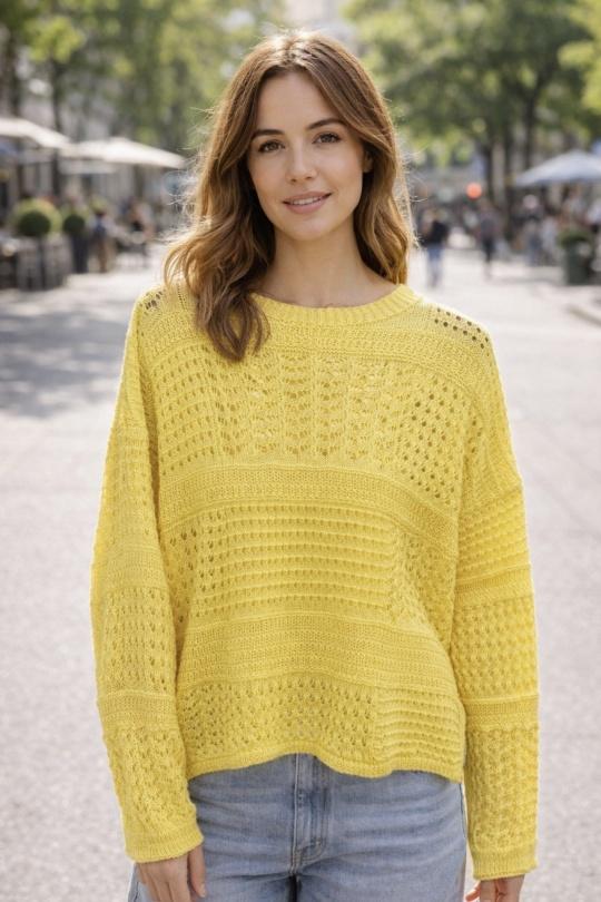 Pulls Femme Jaune FEELOOK 1981 Efashion Paris