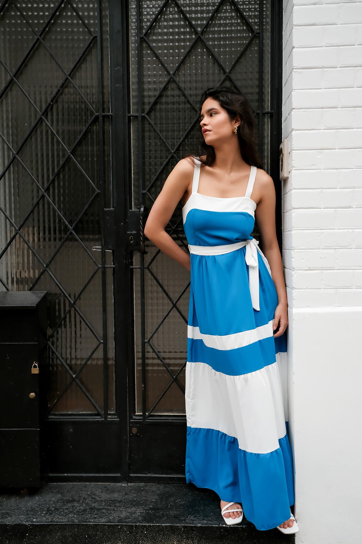 Vestidos largos Mujer Blue FEELOOK 4882 #c Efashion Paris