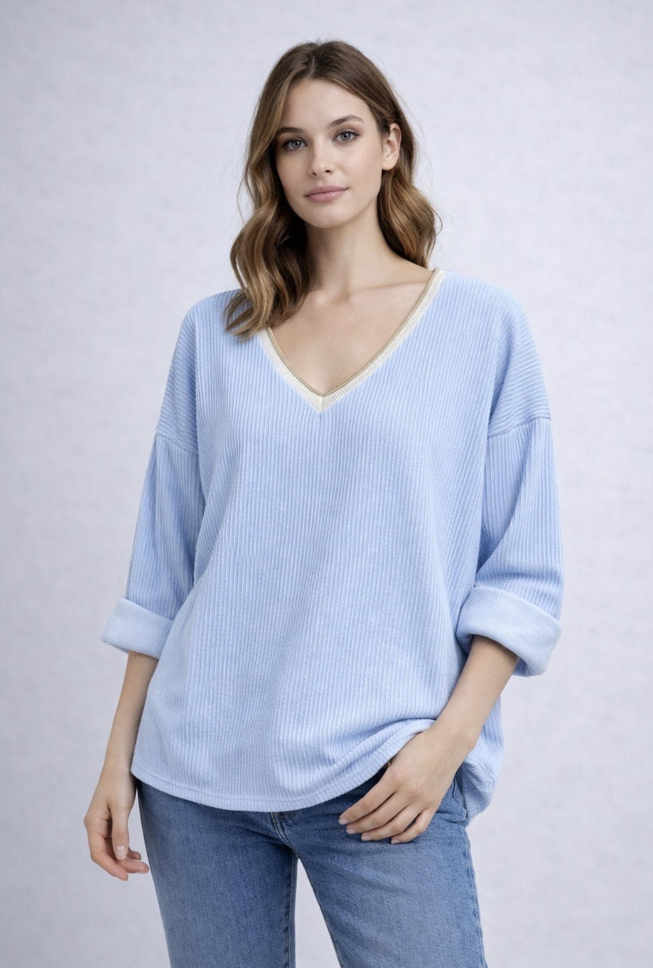 Tops Femme Bleu ciel FEELOOK 91176 #c Efashion Paris