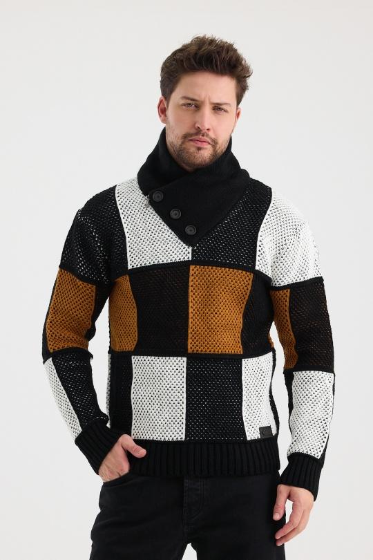 Jumpers Men Black CLUB JU 51214 Efashion Paris