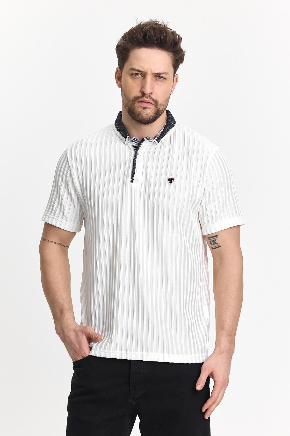 Polos Homme Blanc CLUB JU 5054 #c Efashion Paris