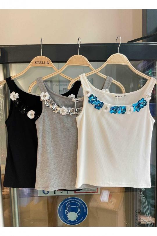 Débardeurs Femme Blanc STELLA TY25195 Efashion Paris