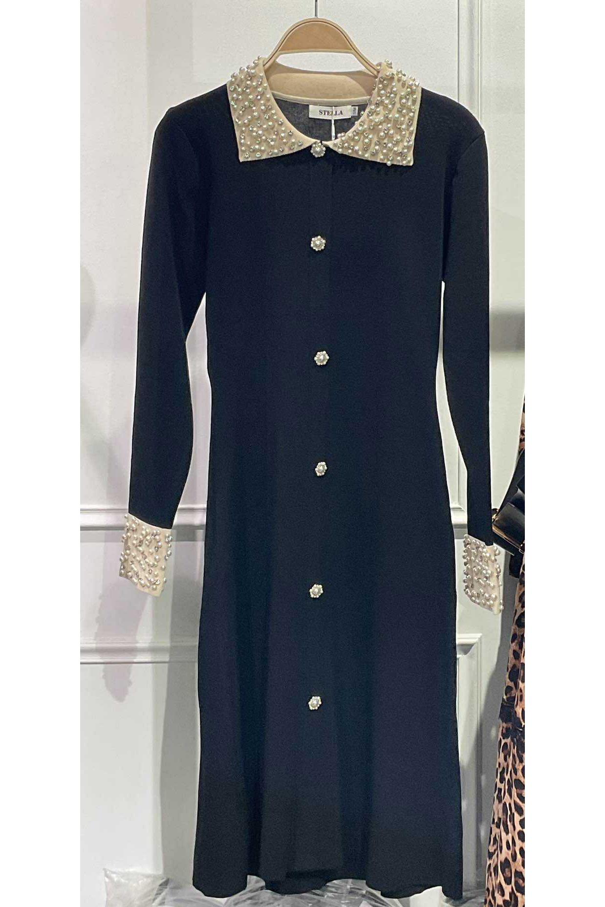 Robes mi-longues Femme Noir STELLA TY25132 #c Efashion Paris