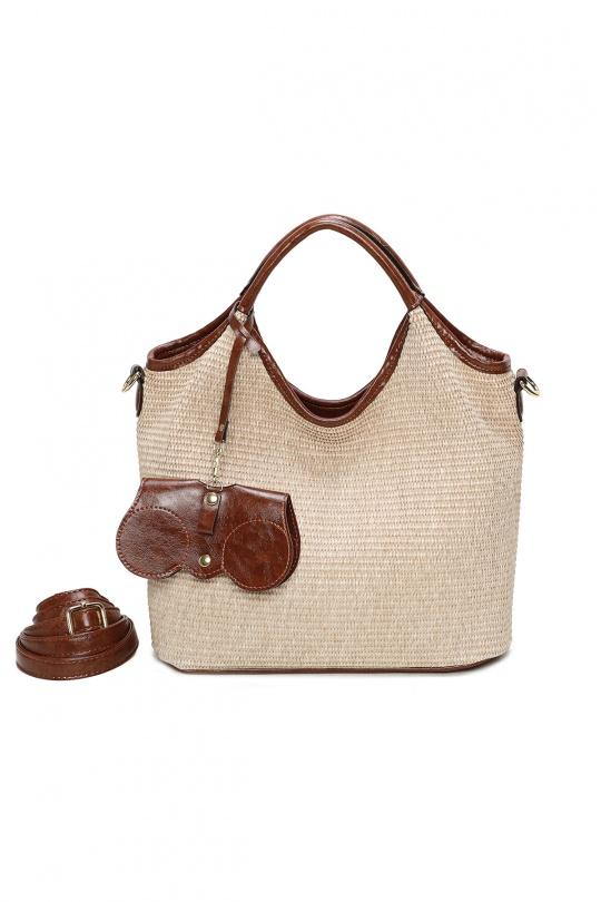 Cabas Maroquinerie Taupe Marolys 1685611 Efashion Paris