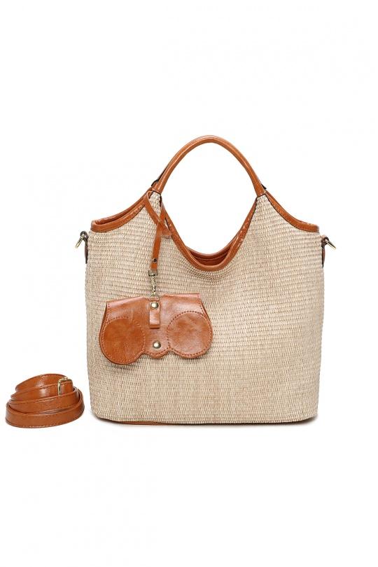 Cabas Maroquinerie Taupe Marolys 1685611 Efashion Paris