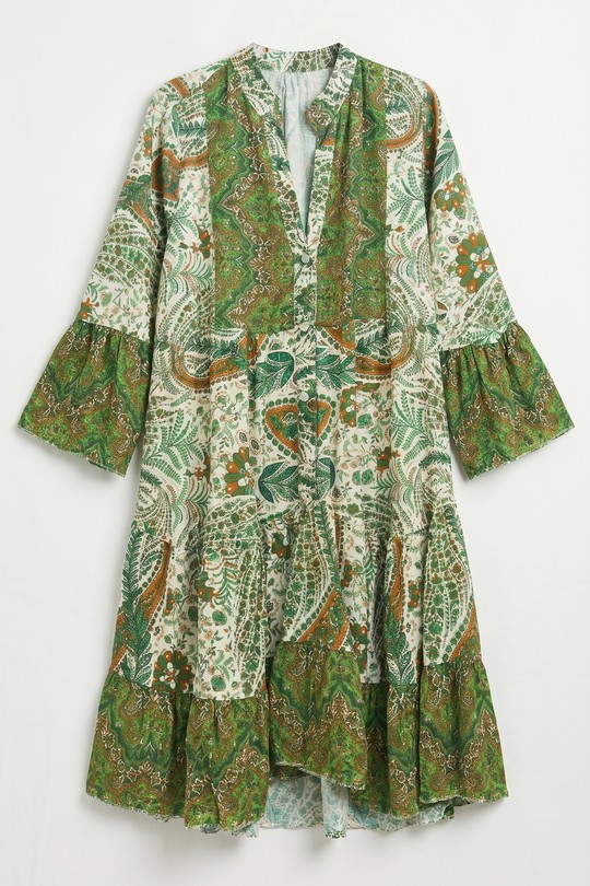 Robes mi-longues Femme Vert mylee 3323_RVBandana Efashion Paris
