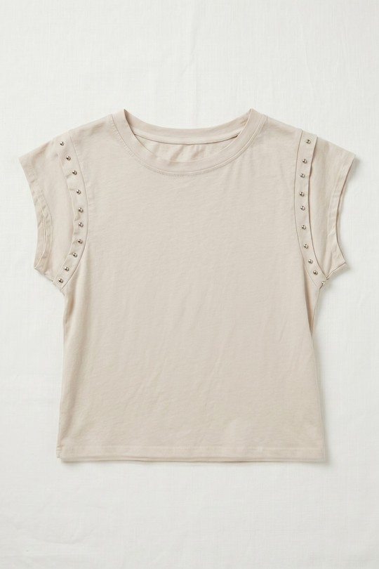 T-shirts Femme Beige mylee 20653_TsClous Efashion Paris