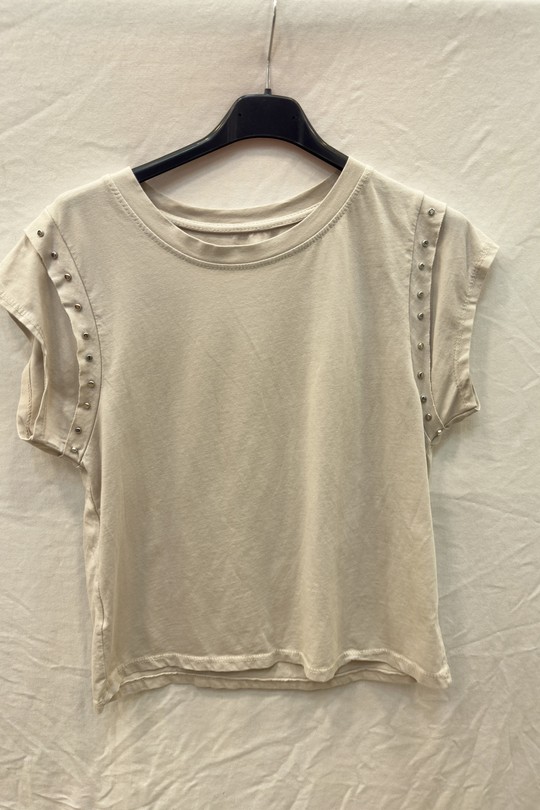 T-shirts Femme Beige mylee 20653_TsClous Efashion Paris